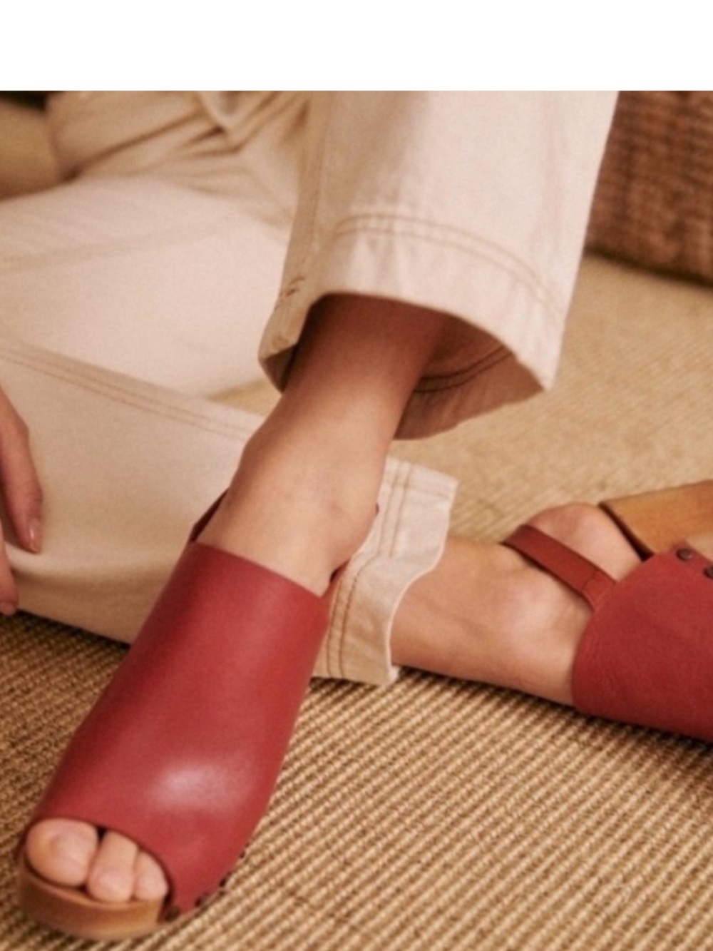 NEW Sezane Dakota High Clogs Terracotta Leather Size 39 (US 8) - Picture 5 of 9
